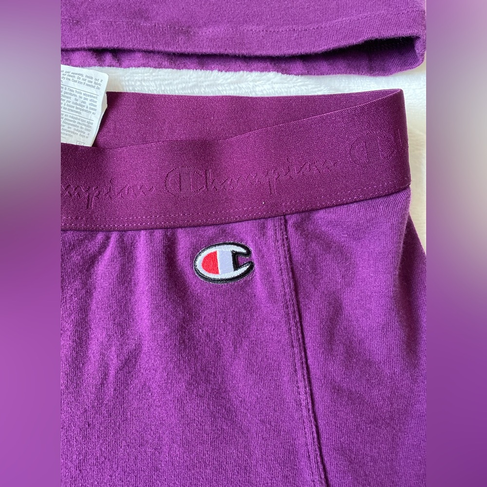 Women’s champion purple biker shorts & crop tank top set - Picture 11 of 16